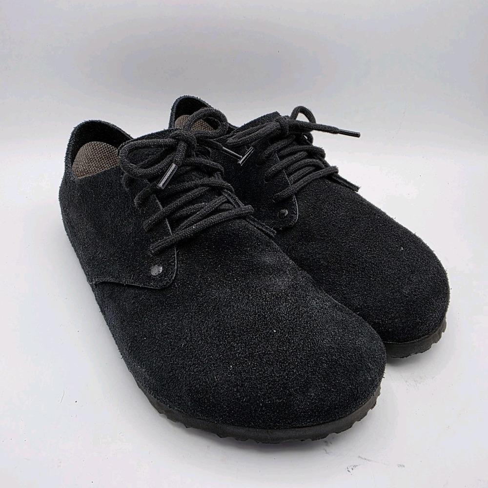 Birkenstock Maine Suede Leather Shoes EU Size 39 US 8.5-9 Black Lace Up Comfort